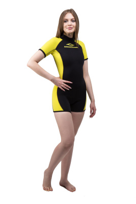 Гидрокостюм Шорти женский 3мм нейлон/нейлон черно-желтый